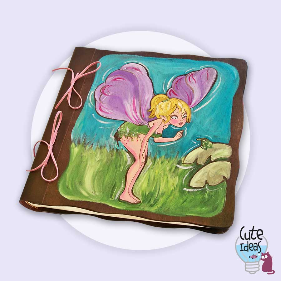 vintage photo album - tinkerbell with frog - cute ideas